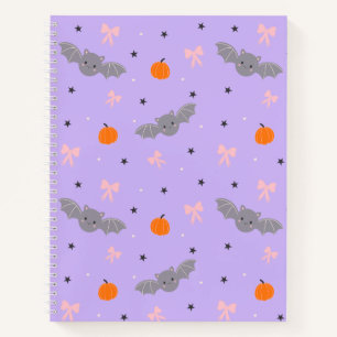 Süßes lila Halloween-Fledermausmuster-Notizbuch Notizbuch