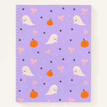 Süßes lila Halloween-Geister-Muster-Notizbuch