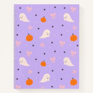 Süßes lila Halloween-Geister-Muster-Notizbuch Notizbuch