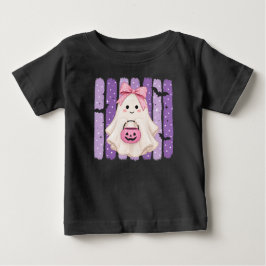 Süßes lila Halloween-Kinder-T-Shirt mit Geist Baby T-shirt