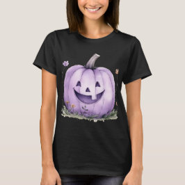 Süßes lila Jack O Lantern Halloween T-Shirt