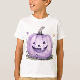Süßes lila Kürbis-Kinder-Halloween-T-Shirt T-Shirt