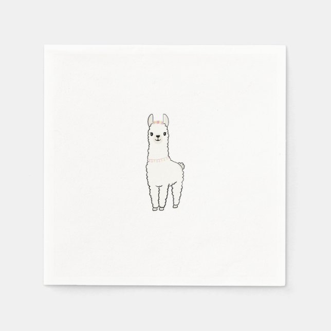 Süßes Llama-Thema  Serviette (Vorderseite)