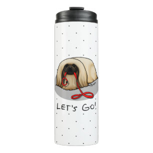 Süßes Los geht's! Pekingese-Hund (braun maskiert) Thermosbecher