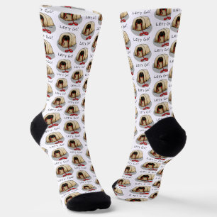Süßes Los geht's! Pekingese-Hund spazieren führen Socken