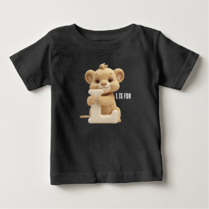 Süßes Löwen-Buchstabe L Kinder T-Shirt   Tier Alph