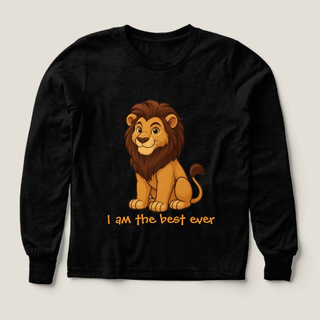Süßes Löwen-Kinder-Sweatshirt "Ich bin der Beste ü (Design Vorderseite)