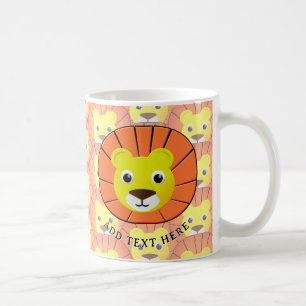 Süßes Löwengesicht im All-Over-Print-Muster Kaffeetasse