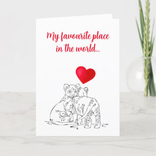 Süßes Löwenjunges-Design zum Valentinstag Feiertagskarte