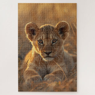 Süßes Löwenjunges-Wildtier-Puzzle Puzzle