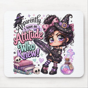 SÜßES LUSTIGES HALLOWEEN-MÄDCHEN MIT LUSTIGEM SPRU MOUSEPAD