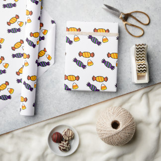 Süßes Lustiges Halloween-Süßigkeiten-Muster auf We Geschenkpapier