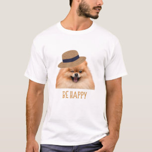 Süßes lustiges Hund-glücklich-Typografie-Grafik-T- T-Shirt