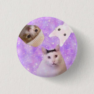 süßes lustiges Meme "Der Rat der Katzen" Pin Button