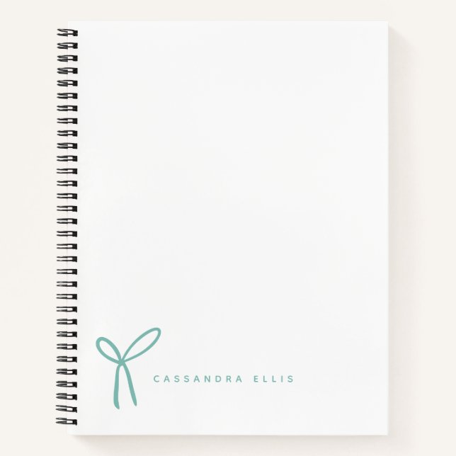 Süßes Mädchen-Aqua-Band-Bogen individuell  Notizbuch (Vorderseite)