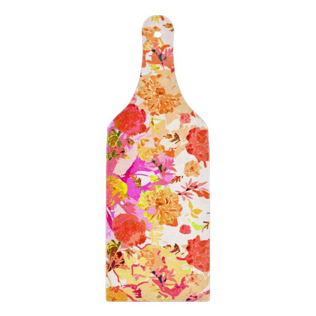Süßes Mädchen-Blumenmuster Schneidebrett (Vorderseite)