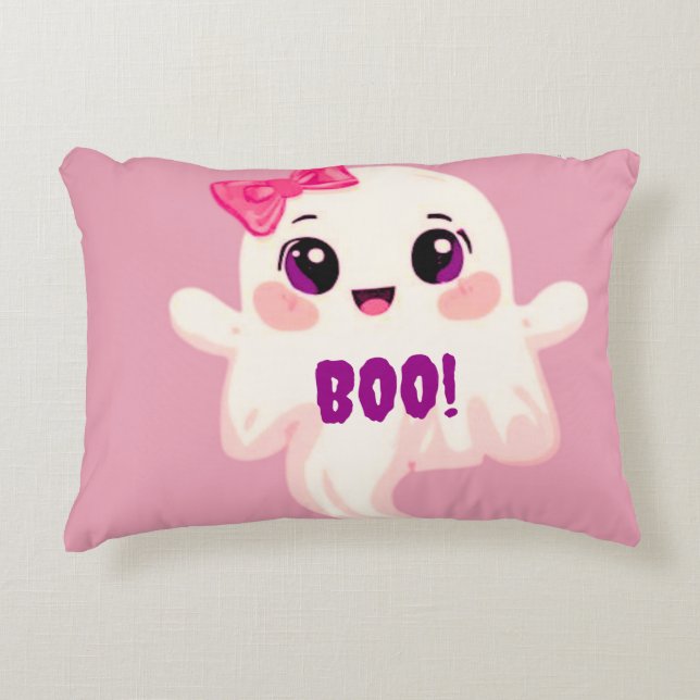 Süßes Mädchen Boo! Geist Dekokissen (Vorderseite)