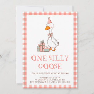 Süßes Mädchen Eine dumme Gans 1. Geburtstag Einladung