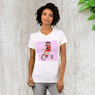 Süßes Mädchen fährt Dreirad Cartoon T-Shirt
