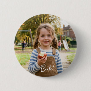 Süßes Mädchen Foto Button