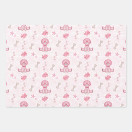 Süßes Mädchen Geburtstag Rosa Dinosaurier Geschenkpapier Set
