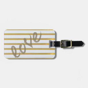 Süßes Mädchen-Gold ,gestreift,Liebe-personalisiert Gepäckanhänger