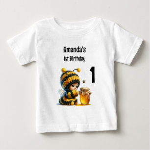 Süßes Mädchen im Bienenkostüm zum 1. Geburtstag Baby T-shirt