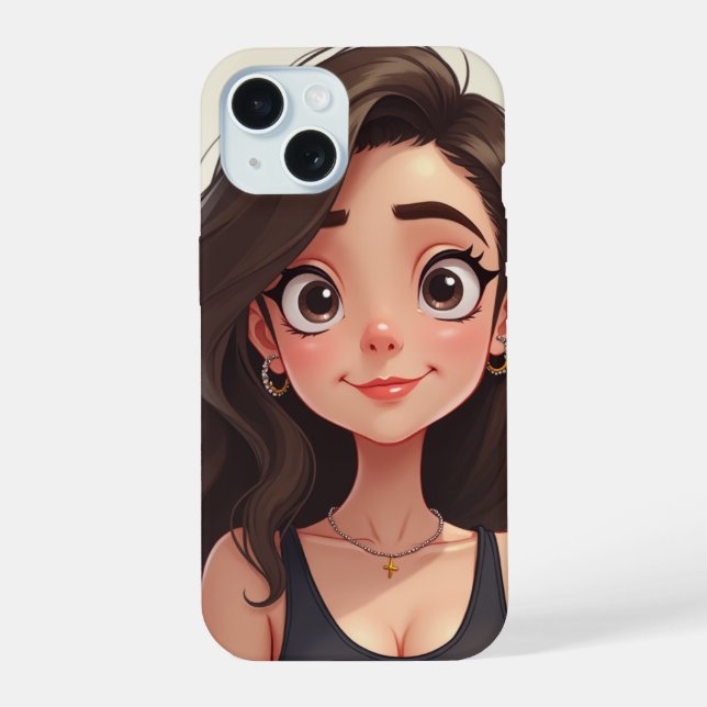 süßes Mädchen iPhone 15 Hülle (Rückseite)