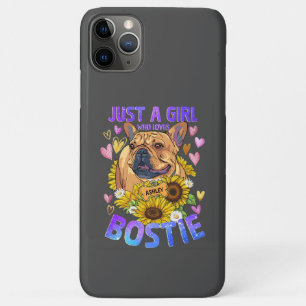 Süßes Mädchen liebt Boston Terrier Sonnenblume Cas Case-Mate iPhone Hülle