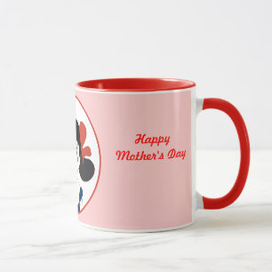 Süßes Mädchen mit roten Schleifen Kinderillustrati Tasse