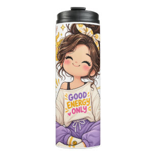 Süßes Mädchen "Nur Gute Energie" Thermo-Becher - A Thermosbecher
