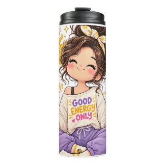 Süßes Mädchen "Nur Gute Energie" Thermo-Becher - A Thermosbecher