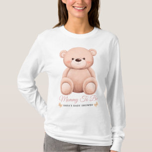 Süßes Mädchen Orange Teddy Bär Mami wird Baby Show T-Shirt