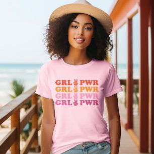 Süßes Mädchen Power Friedenszeichen T-Shirt