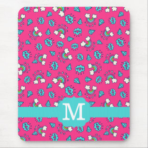 Süßes Mädchen Regenbogen Herzen & Edelsteine Muste Mousepad