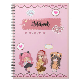 Süßes Mädchen Rosa Notizbuch Notizblock