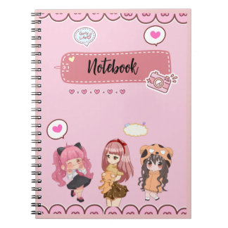 Süßes Mädchen Rosa Notizbuch Notizblock
