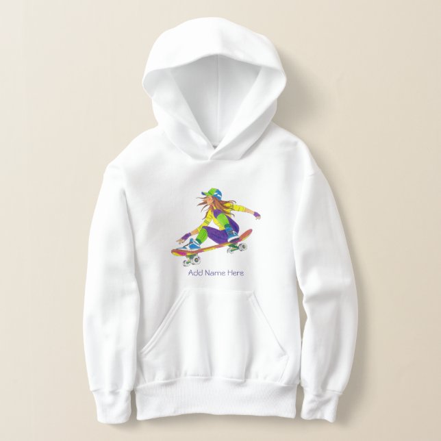 Süßes Mädchen Skateboarder Sweatshirt (Ablage )