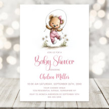 Süßes Mädchen Teddybär spielt Seilspringen Baby Sh