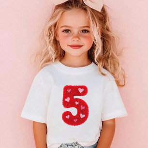 Süßes Mädchen zum fünften Geburtstag Herz 5. Geb T-Shirt