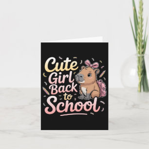 Süßes Mädchen Zurück zur Schule Capybara Erster Sc Karte