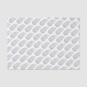 Süßes, Mädchenhaftes, Graues Igel-Muster für Kinde Seidenpapier