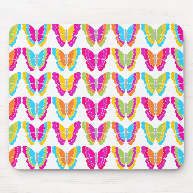 Süßes, Mädchenhaftes, Mehrfarbiges Regenbogen-Schm Mousepad (Vorne)
