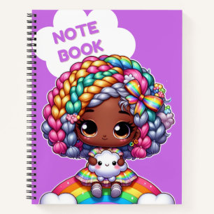 Süßes, mädchenhaftes Notizbuchdesign / Chibi Notizbuch