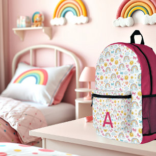 Süßes, Mädchenhaftes, Pastell-Muster-Monogramm Bedruckter Rucksack