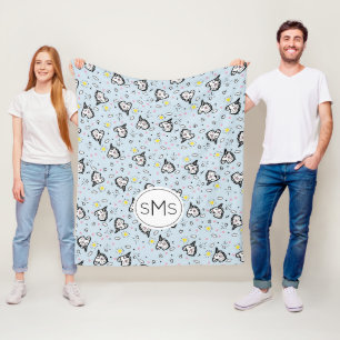 Süßes, Mädchenhaftes, Pastellblaues Einhorn Muster Fleecedecke