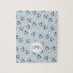 Süßes, Mädchenhaftes, Pastellblaues Einhorn Muster Puzzle