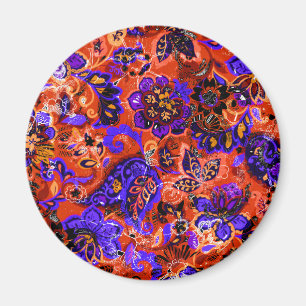 Süßes magisches Blumenmuster Magnet