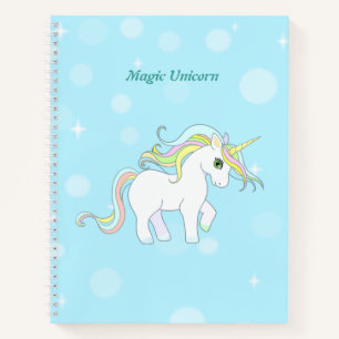 Süßes magisches Einhorn auf Hellblau Notizbuch