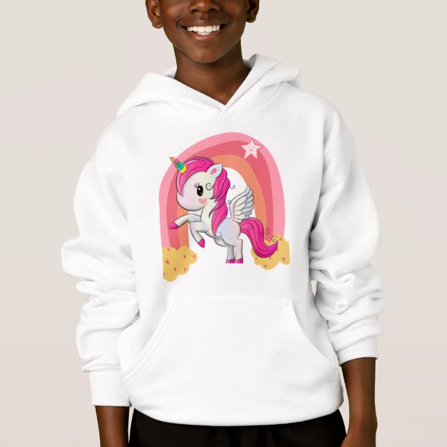 Süßes magisches Einhorn-Kinder-Shirt Hoodie (Vorderseite)